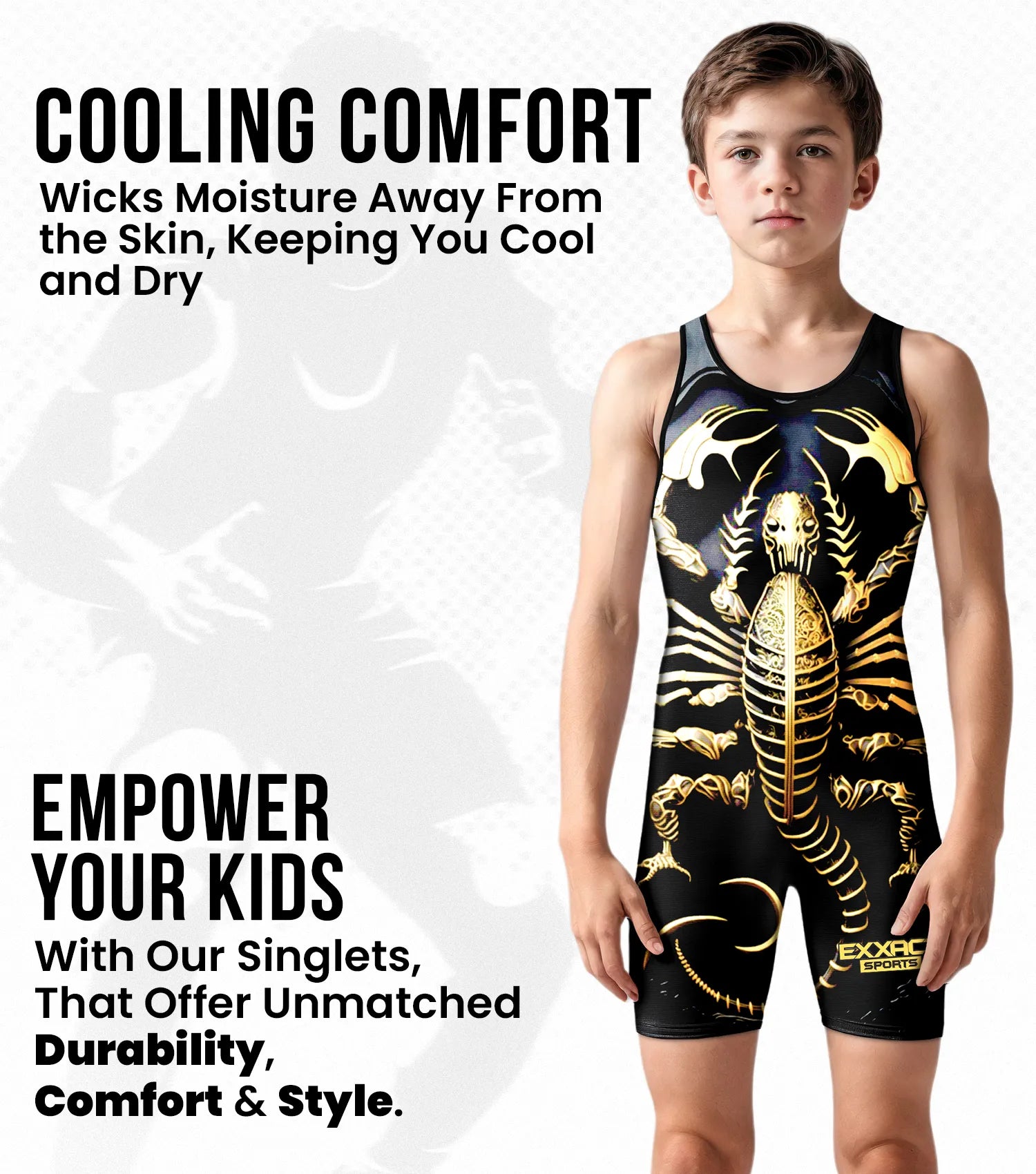 Boys Youth Sublimated Wrestling Singlets Scorpion