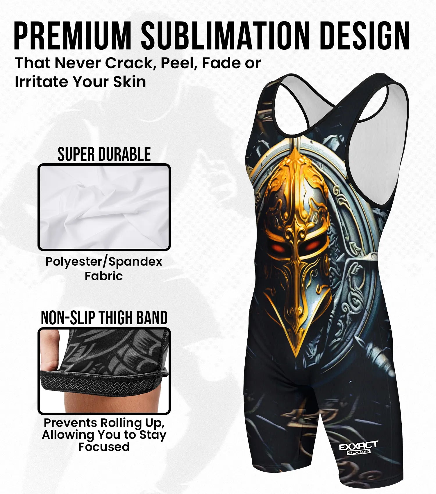 Boys Youth Sublimated Wrestling Singlets Spartans