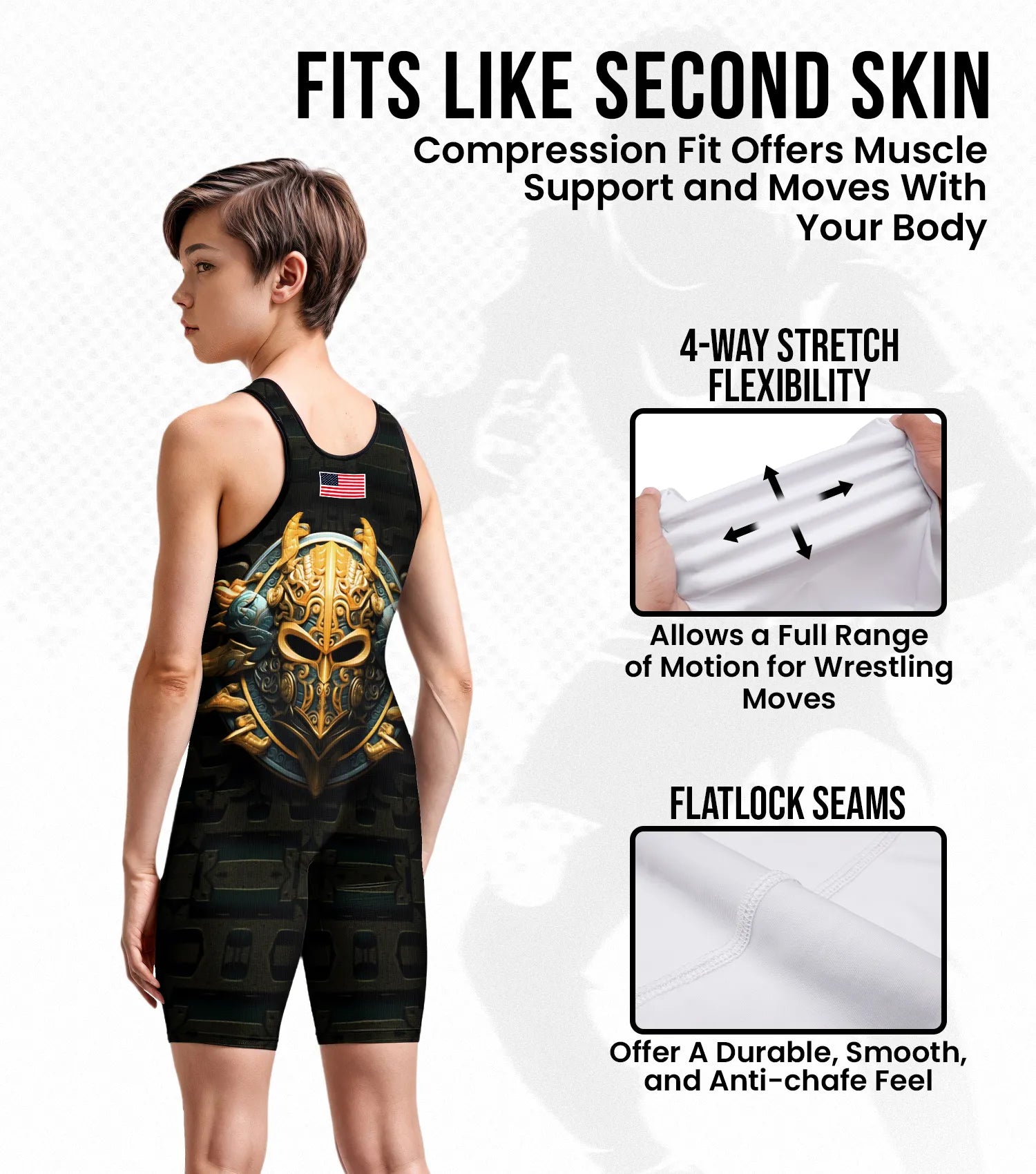 Boys Youth Sublimated Wrestling Singlets Spartans