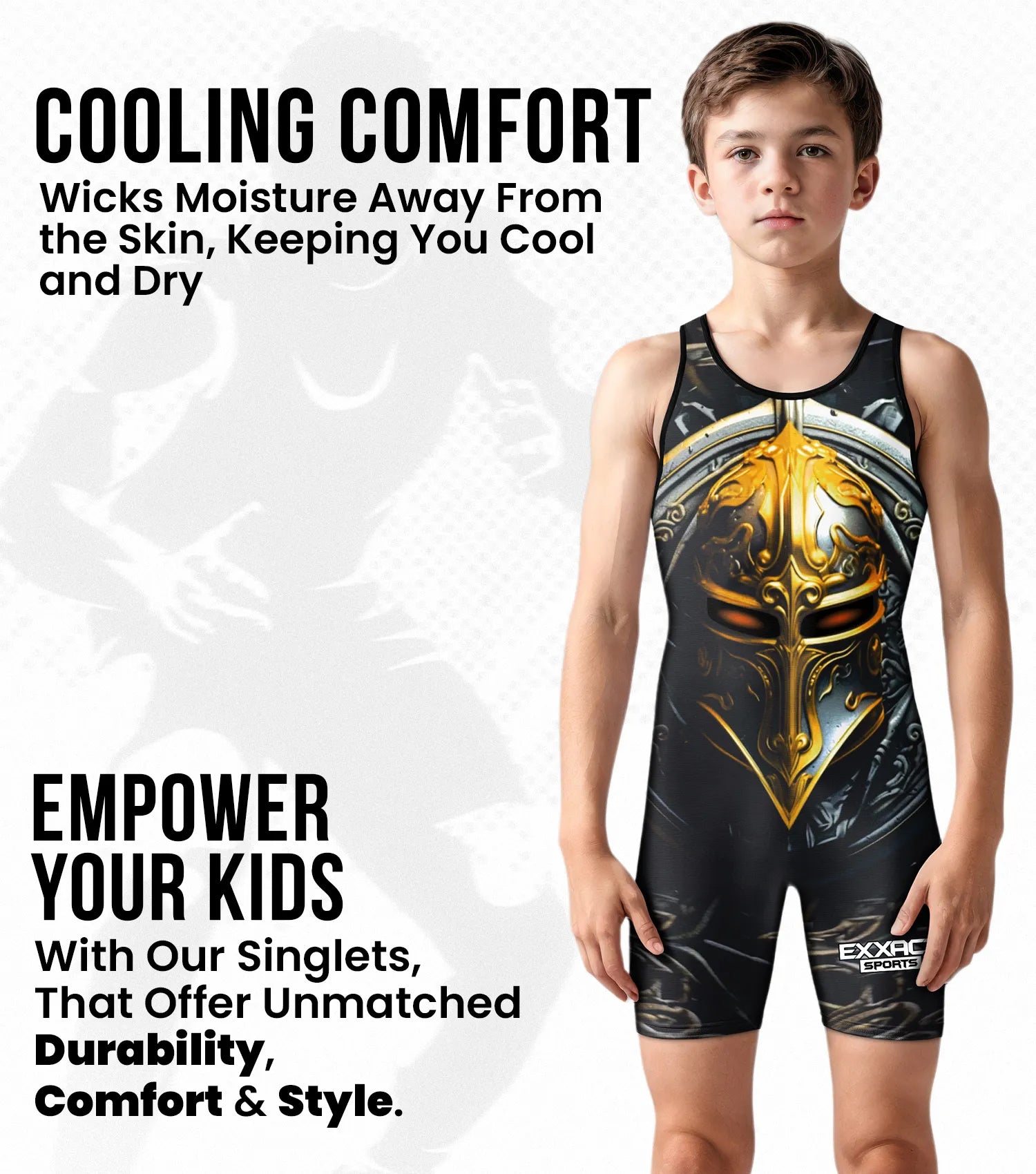 Boys Youth Sublimated Wrestling Singlets Spartans