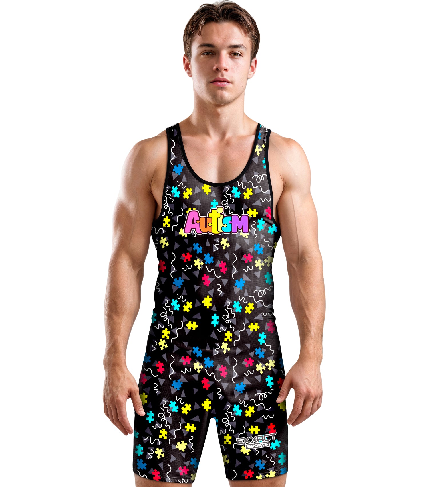 Men's Sublimated Wrestling Singlets Autism (Adult)