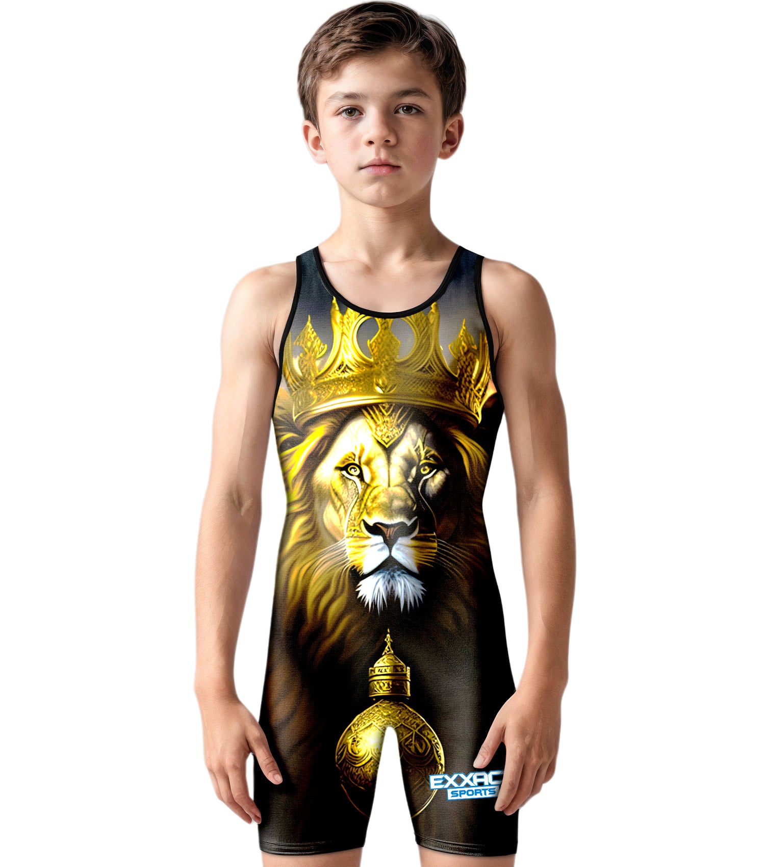 Boys Youth Sublimated Wrestling Singlets Lion