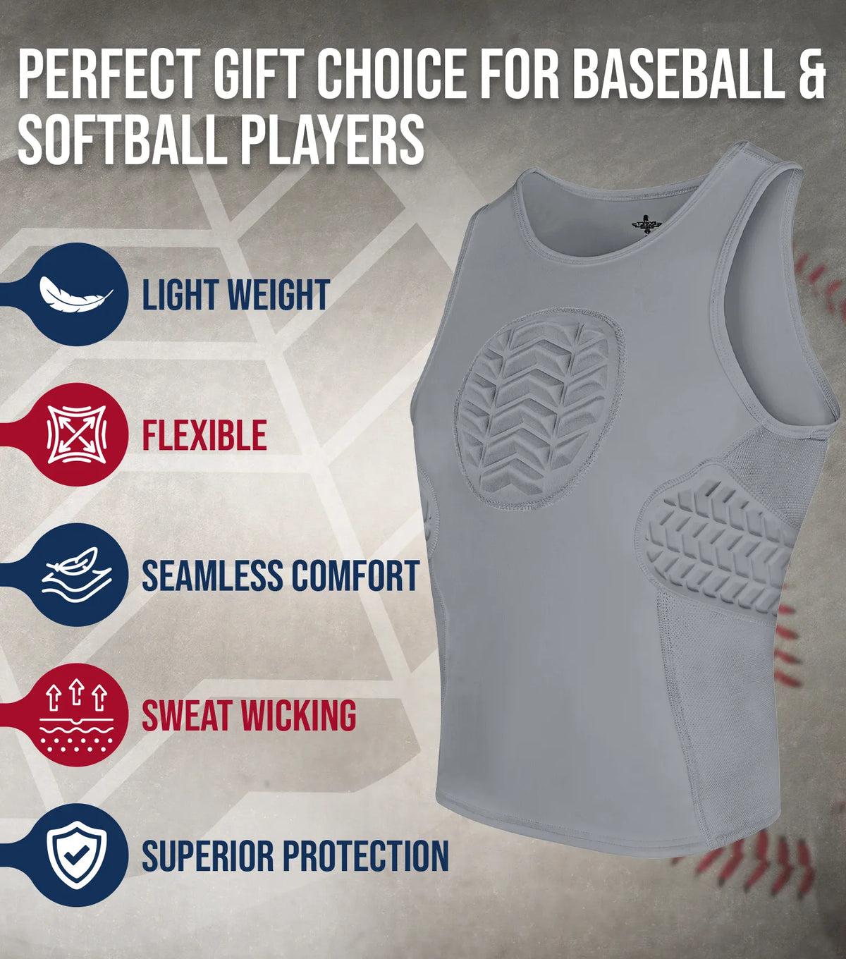 Rjay's Rib Protector Tank Top Sternum Chest & Ribs Protector Youth Baseball Chest Protector ...