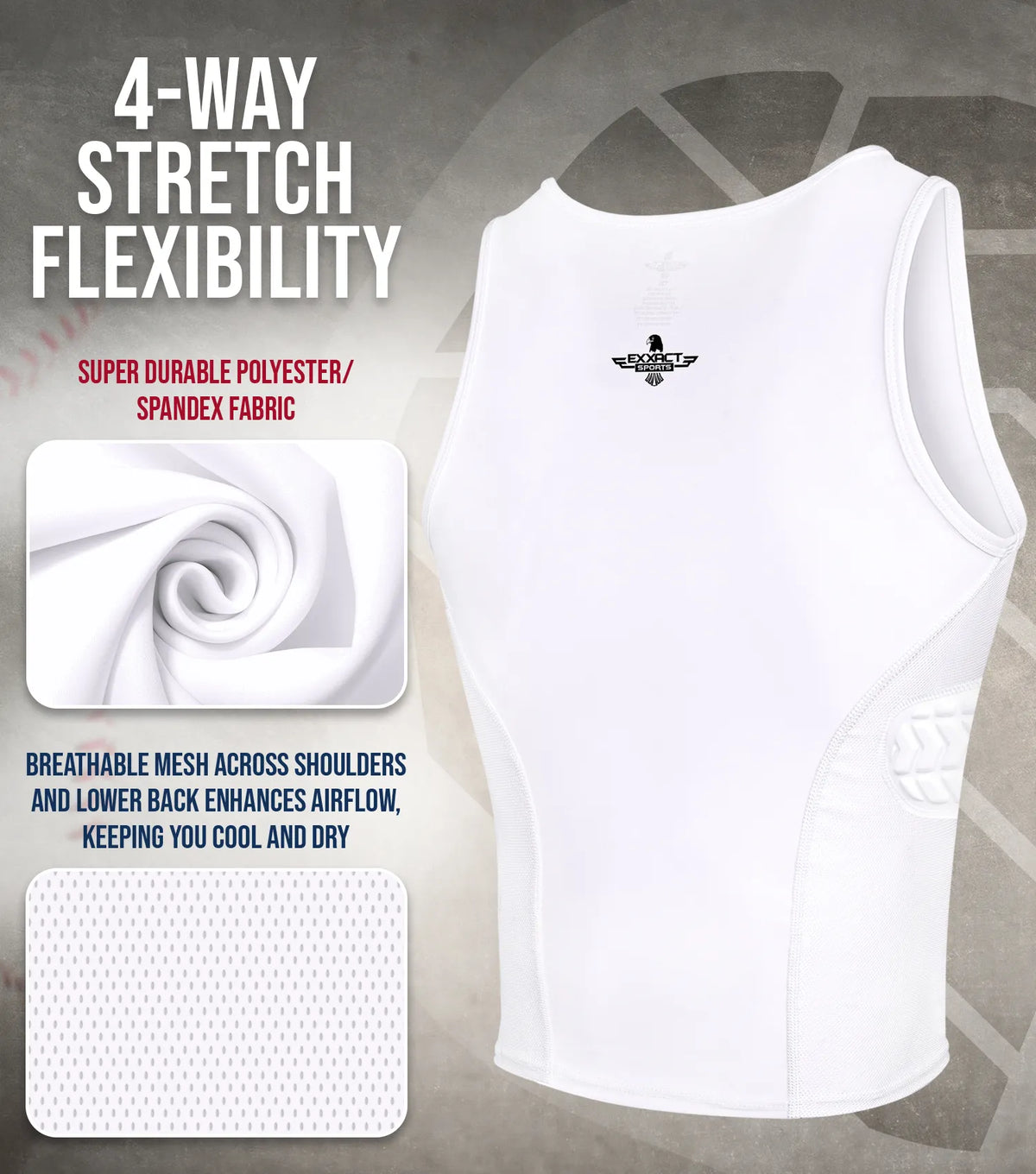 Kids Rib Protector Tank Top Sternum Chest & Ribs Protector Youth Baseball Chest Protector ...