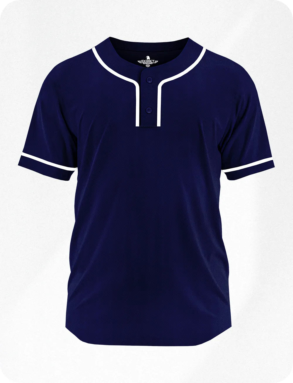 Baseball Jersey 2-Button Plain Baseball Men Jersey Navy (Adult)