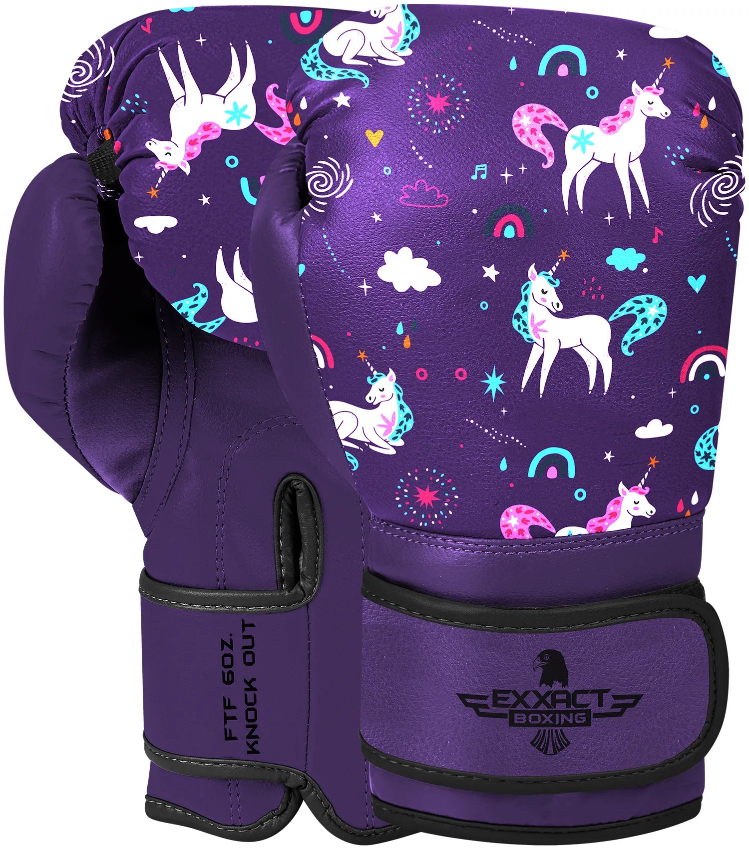 Kids Printed Knockout Boxing Gloves with Padded Protection Unicorn