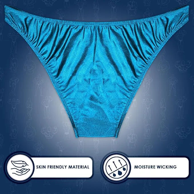 Men's V-Cut Bodybuilding Competition Posing Trunks Aqua Teal