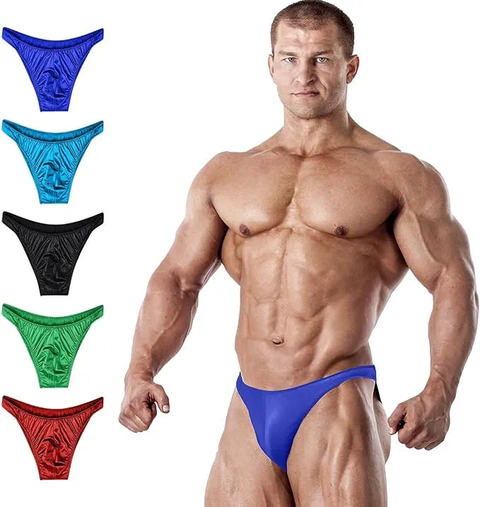 Men's V-Cut Bodybuilding Competition Posing Trunks Royal Blue