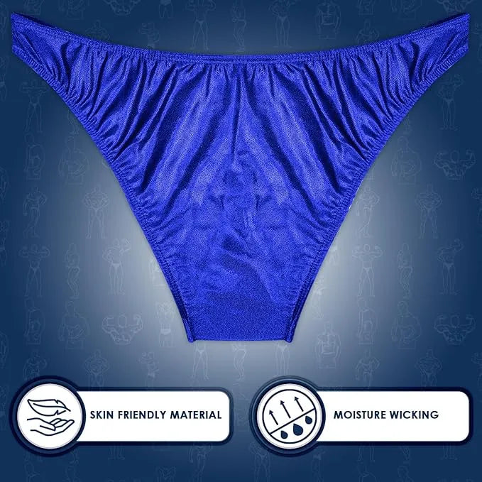 Men's V-Cut Bodybuilding Competition Posing Trunks Royal Blue