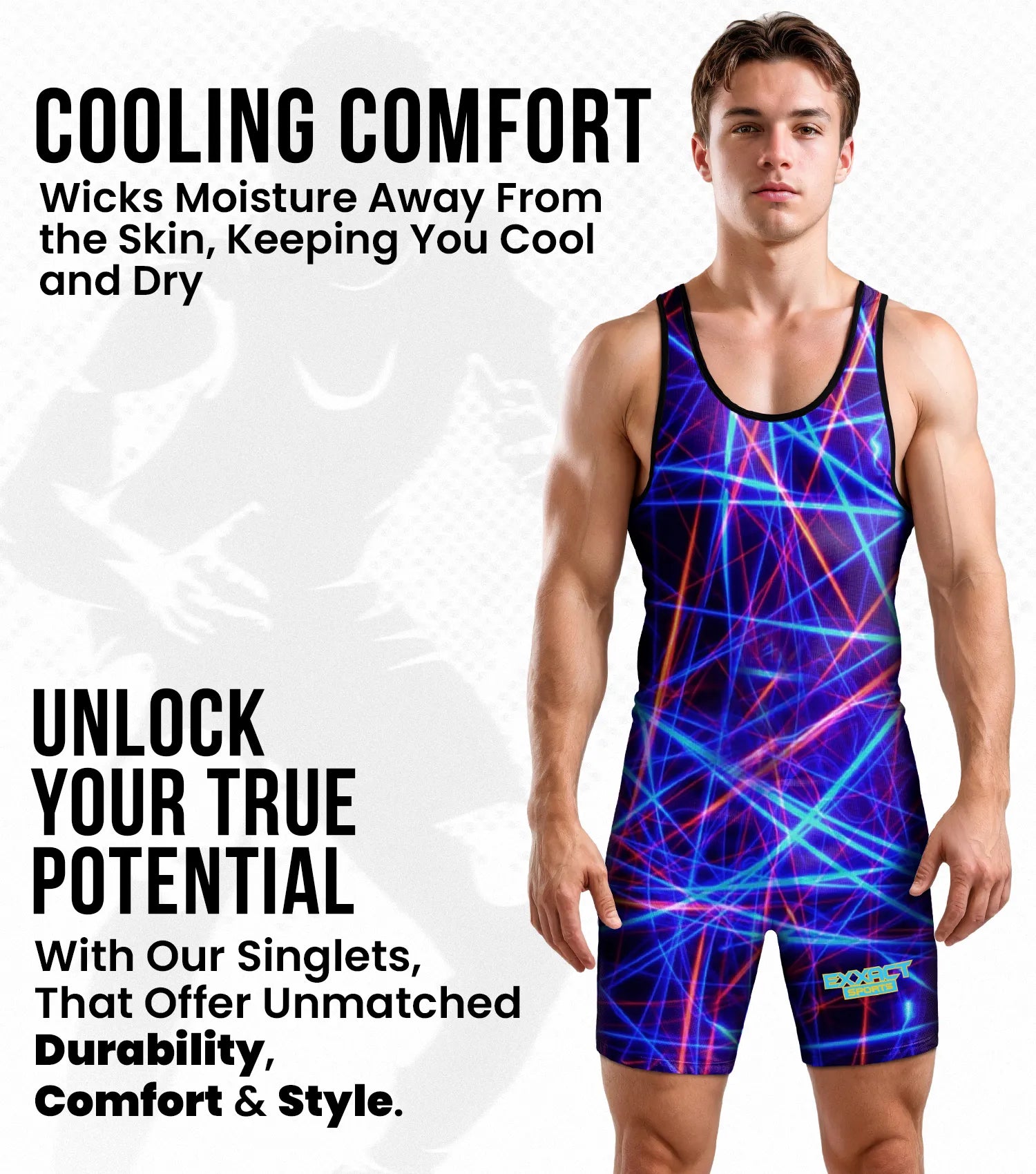 Men's Sublimated Wrestling Singlets Lazer (Adult)