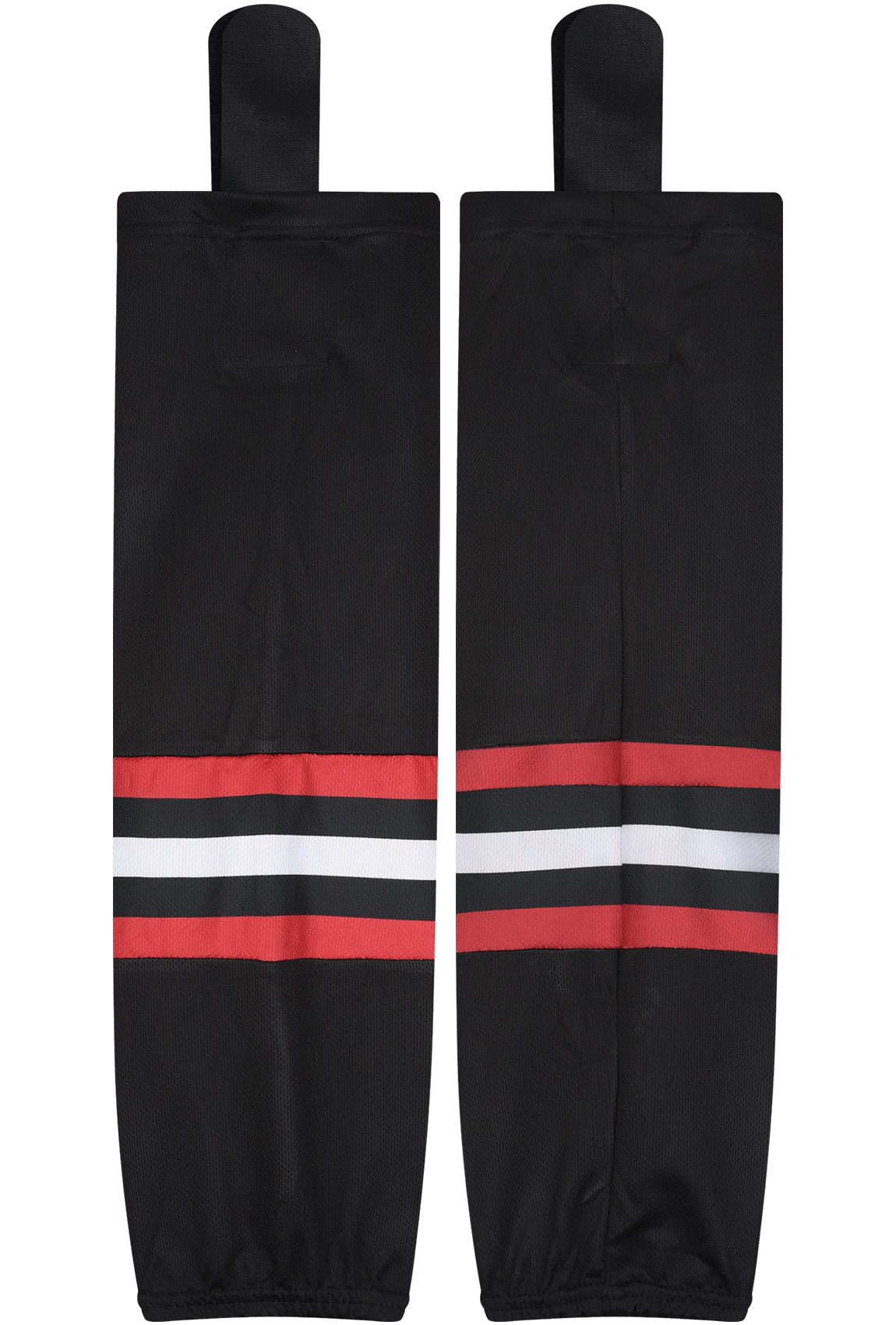 Exxact Sports Mesh Hockey Socks for Men, Women, Boys & Youth (Black/Red & White)