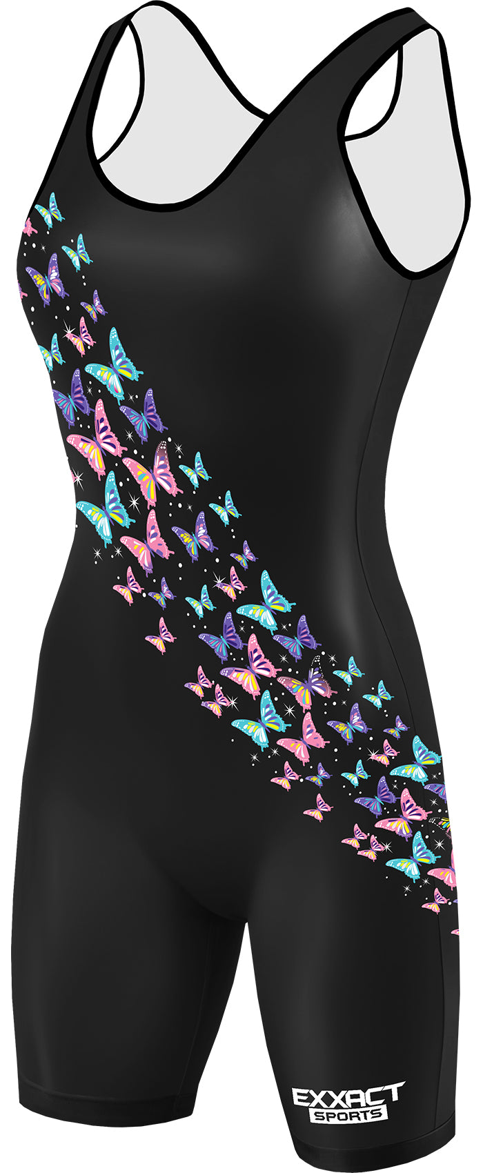 Sublimated Women's Wrestling Singlets, High-Cut Female Singlets (Butterfly)