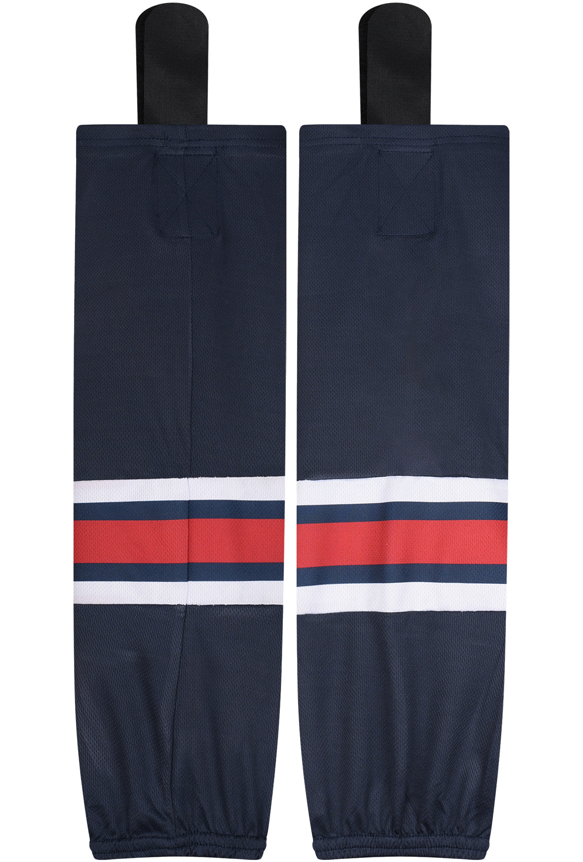 Exxact Sports Mesh Hockey Socks for Men, Women, Boys & Youth (Navy/White & Red)