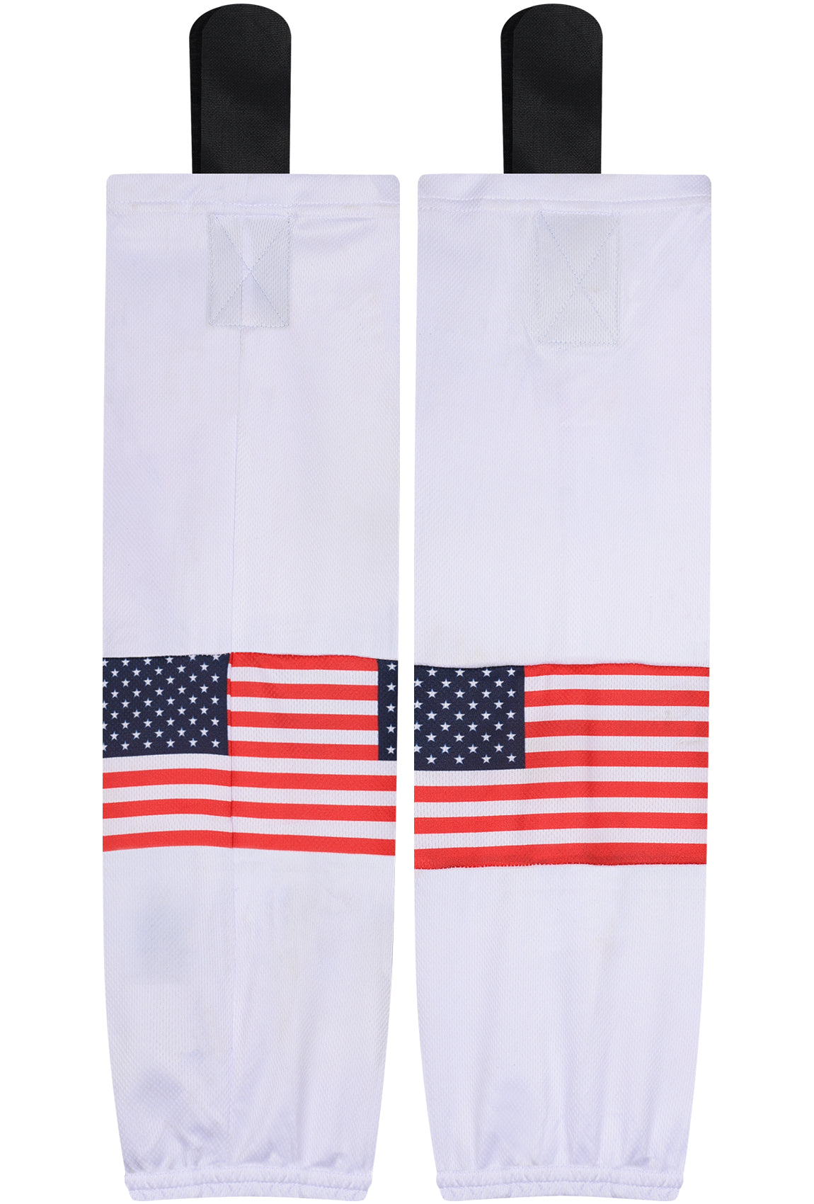 Exxact Sports Mesh Hockey Socks for Men, Women, Boys & Youth (White/USA Flag)